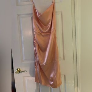 Orange silk shein dress